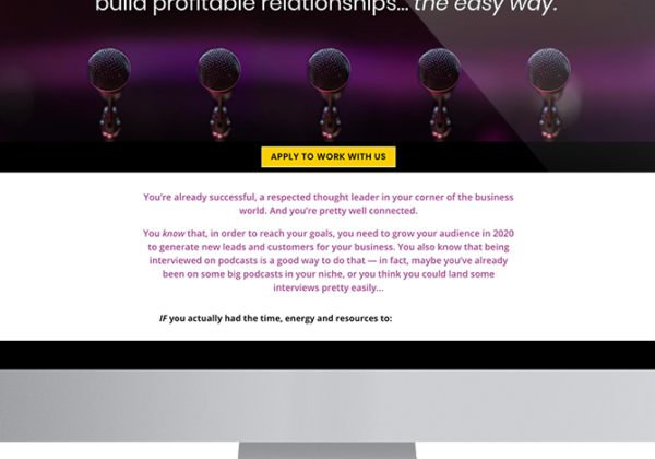 a screen displaying the Podcast Ally sales page