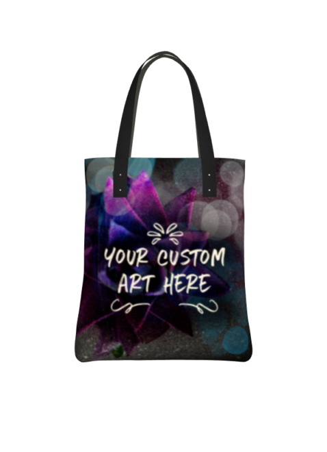 Mockup of a tote bag with YOUR CUSTOM ART HERE